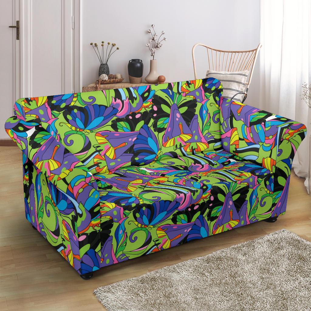 Psychedelic Trippy Mushroom Themed Loveseat Slipcover-JTAMIGO.COM