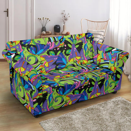 Psychedelic Trippy Mushroom Themed Loveseat Slipcover-JTAMIGO.COM