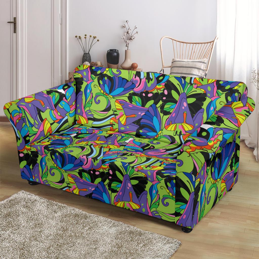 Psychedelic Trippy Mushroom Themed Loveseat Slipcover-JTAMIGO.COM