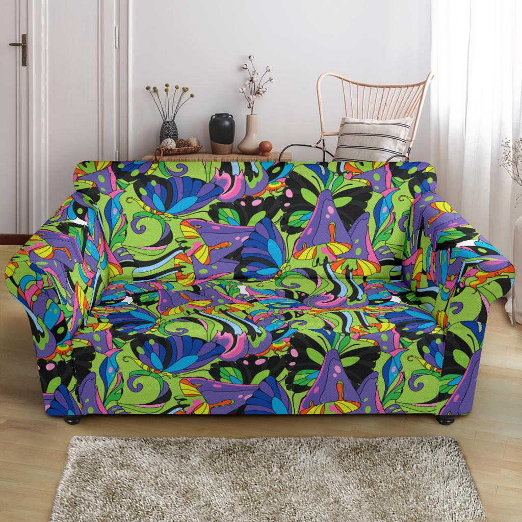 Psychedelic Trippy Mushroom Themed Loveseat Slipcover-JTAMIGO.COM