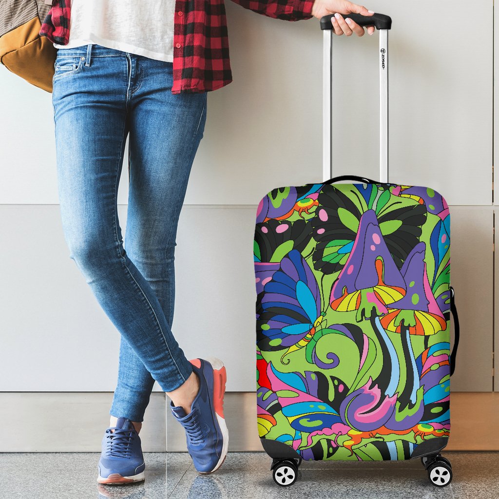 Psychedelic Trippy Mushroom Themed Luggage Cover Protector