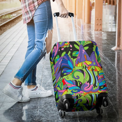 Psychedelic Trippy Mushroom Themed Luggage Cover Protector