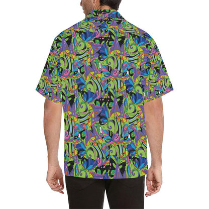 Psychedelic Trippy Mushroom Themed Men Aloha Hawaiian Shirt