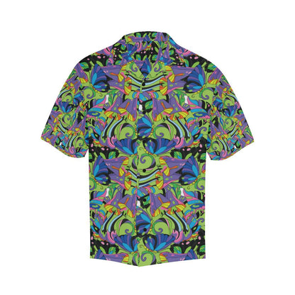 Psychedelic Trippy Mushroom Themed Men Aloha Hawaiian Shirt