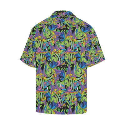 Psychedelic Trippy Mushroom Themed Men Aloha Hawaiian Shirt