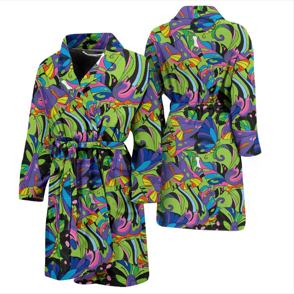Psychedelic Trippy Mushroom Themed Men Bath Robe-JTAMIGO.COM