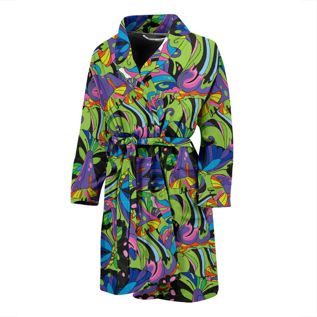 Psychedelic Trippy Mushroom Themed Men Bath Robe-JTAMIGO.COM