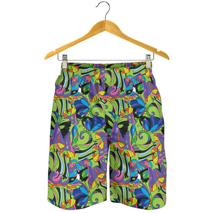 Psychedelic Trippy Mushroom Themed Mens Shorts-JTAMIGO.COM
