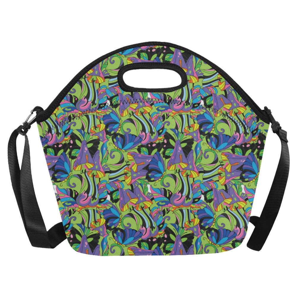 Psychedelic Trippy Mushroom Themed Neoprene Lunch Bag (Model 1669)(Large)-JTAMIGO.COM