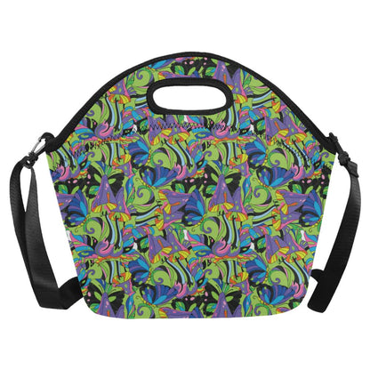Psychedelic Trippy Mushroom Themed Neoprene Lunch Bag (Model 1669)(Large)-JTAMIGO.COM