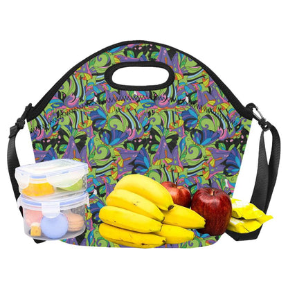 Psychedelic Trippy Mushroom Themed Neoprene Lunch Bag (Model 1669)(Large)-JTAMIGO.COM