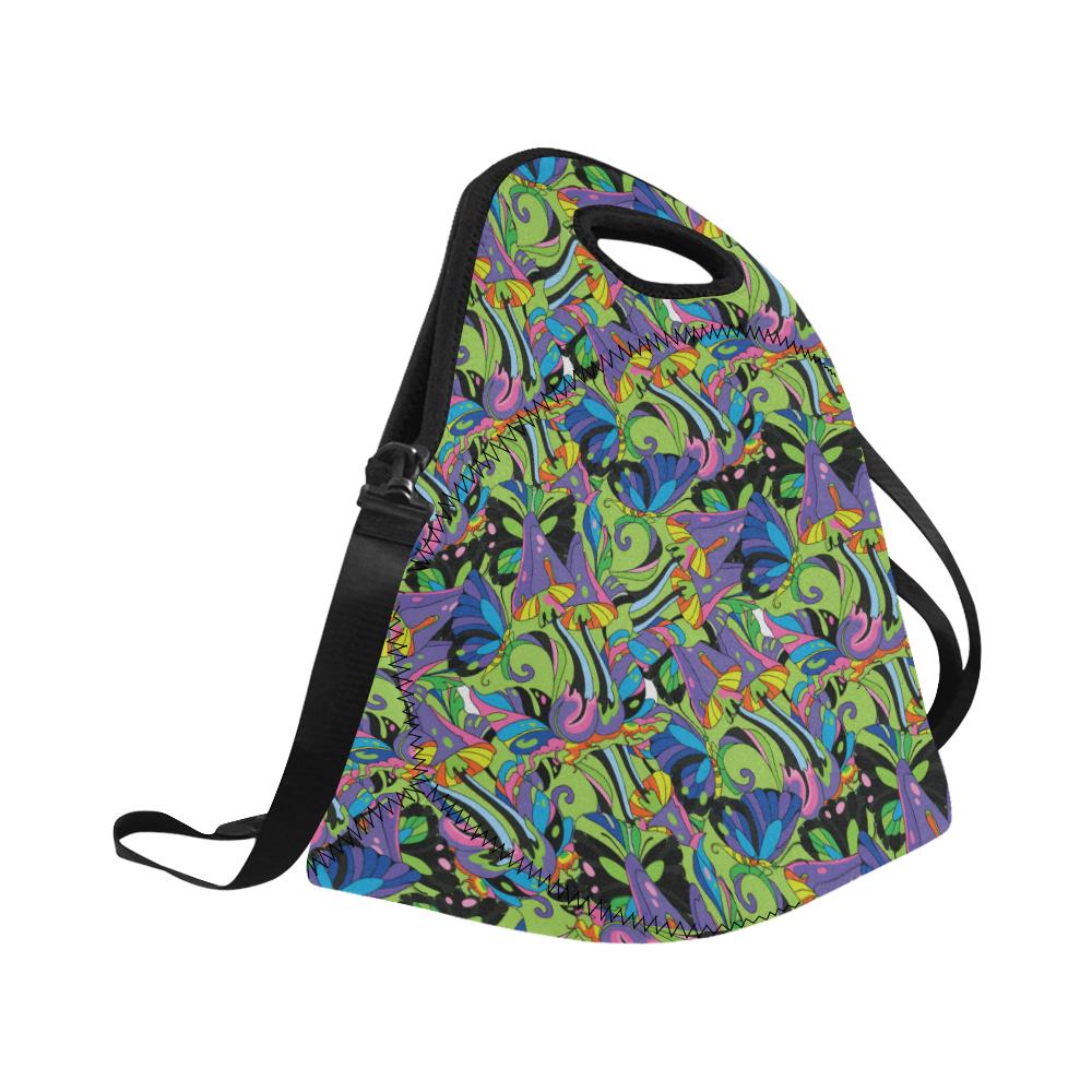 Psychedelic Trippy Mushroom Themed Neoprene Lunch Bag (Model 1669)(Large)-JTAMIGO.COM