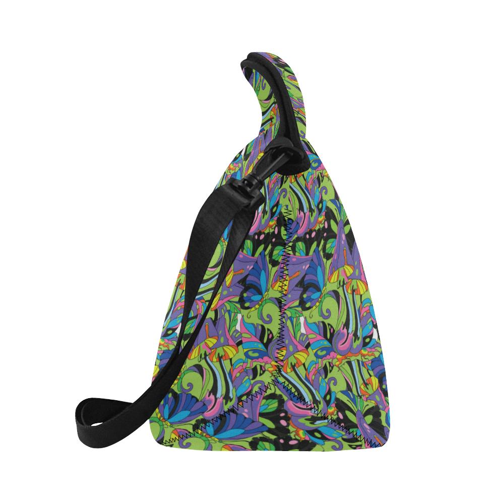 Psychedelic Trippy Mushroom Themed Neoprene Lunch Bag (Model 1669)(Large)-JTAMIGO.COM