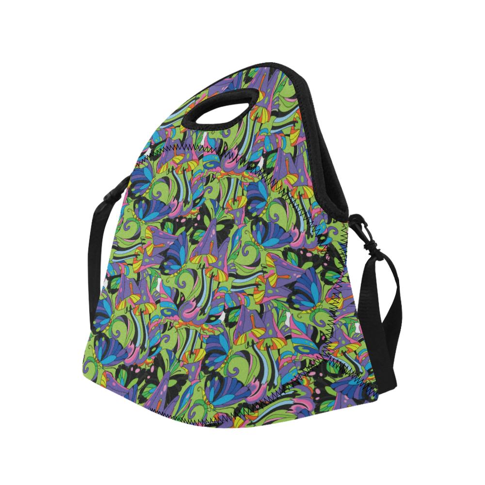 Psychedelic Trippy Mushroom Themed Neoprene Lunch Bag (Model 1669)(Large)-JTAMIGO.COM