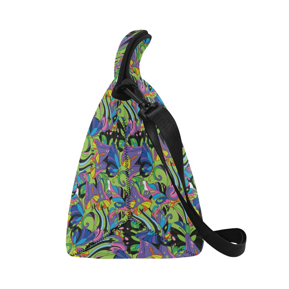Psychedelic Trippy Mushroom Themed Neoprene Lunch Bag (Model 1669)(Large)-JTAMIGO.COM