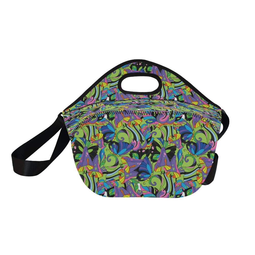 Psychedelic Trippy Mushroom Themed Neoprene Lunch Bag (Model 1669)(Large)-JTAMIGO.COM