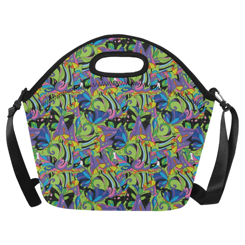 Psychedelic Trippy Mushroom Themed Neoprene Lunch Bag (Model 1669)(Large)-JTAMIGO.COM