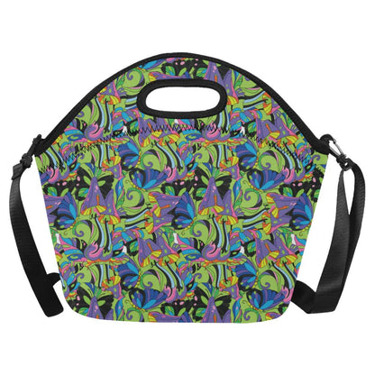 Psychedelic Trippy Mushroom Themed Neoprene Lunch Bag (Model 1669)(Large)-JTAMIGO.COM