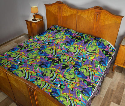 Psychedelic Trippy Mushroom Themed Premium Quilt-JTAMIGO.COM