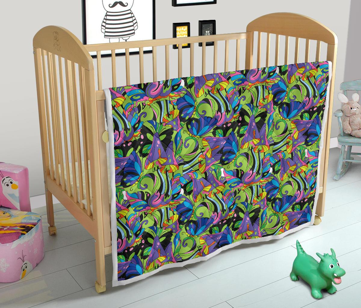 Psychedelic Trippy Mushroom Themed Premium Quilt-JTAMIGO.COM