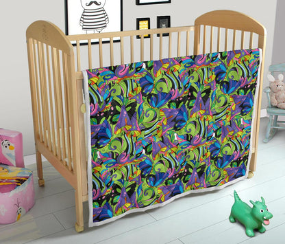 Psychedelic Trippy Mushroom Themed Premium Quilt-JTAMIGO.COM
