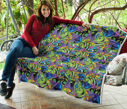 Psychedelic Trippy Mushroom Themed Premium Quilt-JTAMIGO.COM