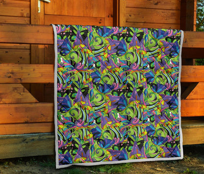 Psychedelic Trippy Mushroom Themed Premium Quilt-JTAMIGO.COM