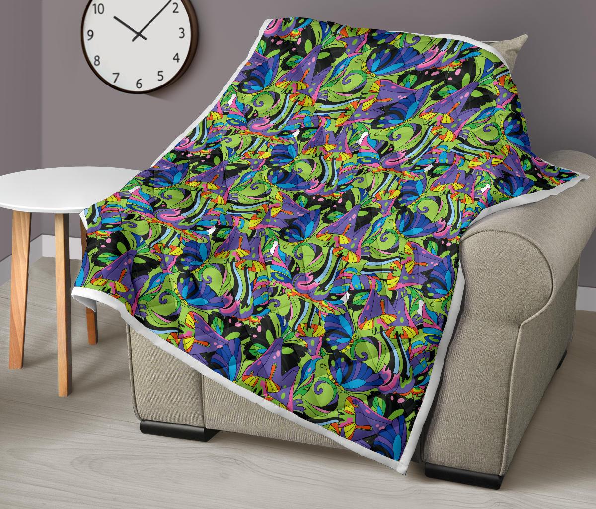 Psychedelic Trippy Mushroom Themed Premium Quilt-JTAMIGO.COM