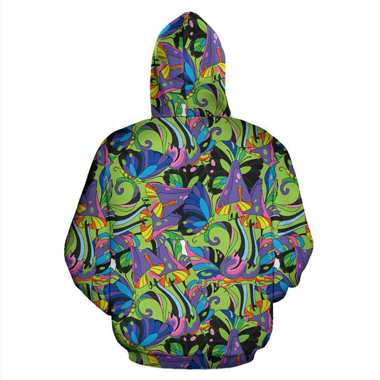 Psychedelic Trippy Mushroom Themed Pullover Hoodie