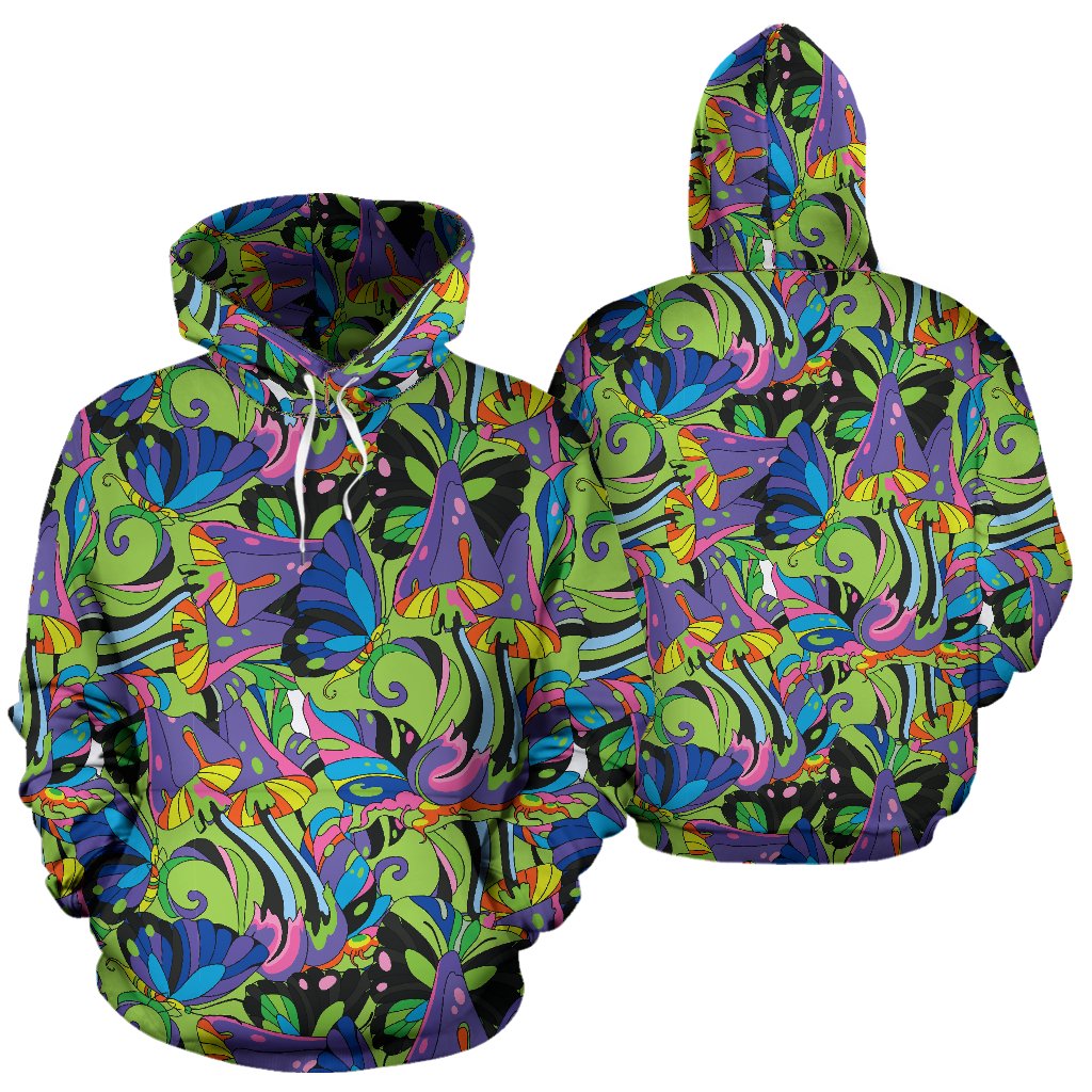 Psychedelic Trippy Mushroom Themed Pullover Hoodie