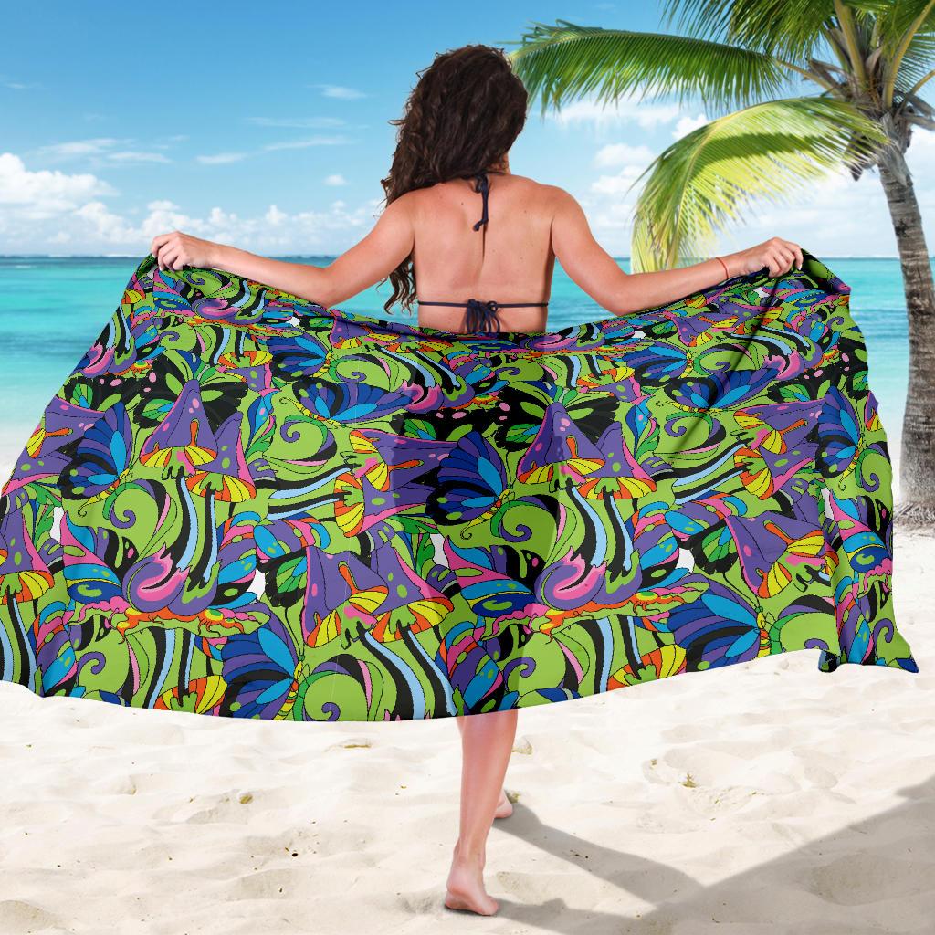 Psychedelic Trippy Mushroom Themed Sarong Pareo Wrap