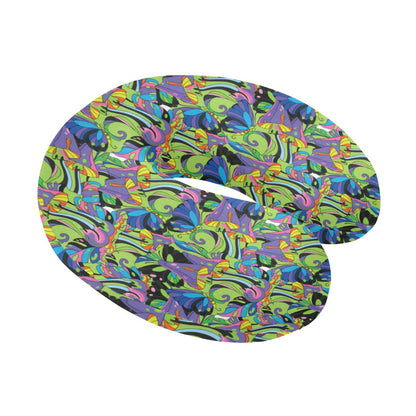 Psychedelic Trippy Mushroom Themed U-Shaped Travel Neck Pillow-JTAMIGO.COM