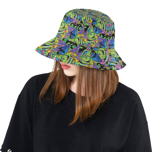 Psychedelic Trippy Mushroom Themed Unisex Bucket Hat
