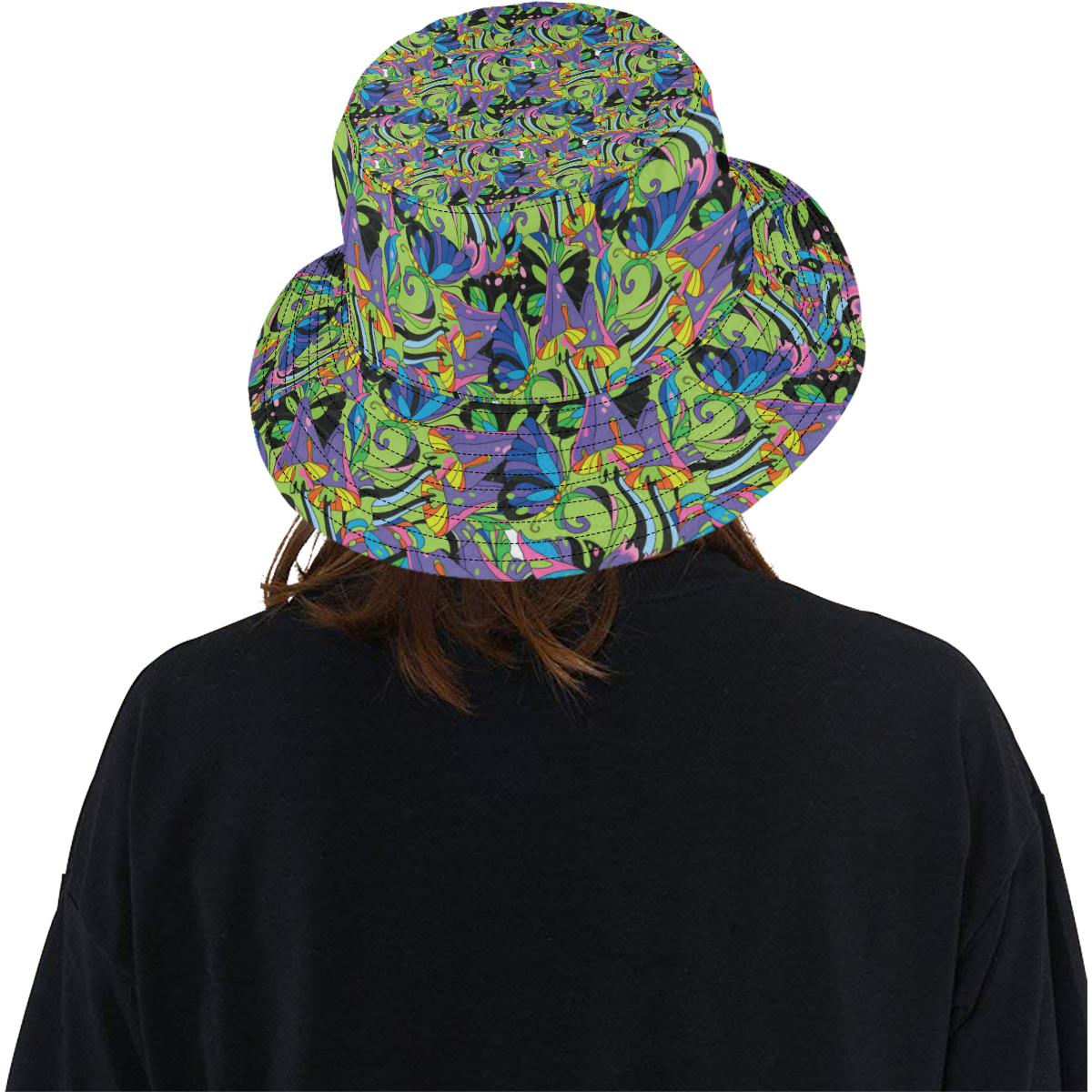 Psychedelic Trippy Mushroom Themed Unisex Bucket Hat