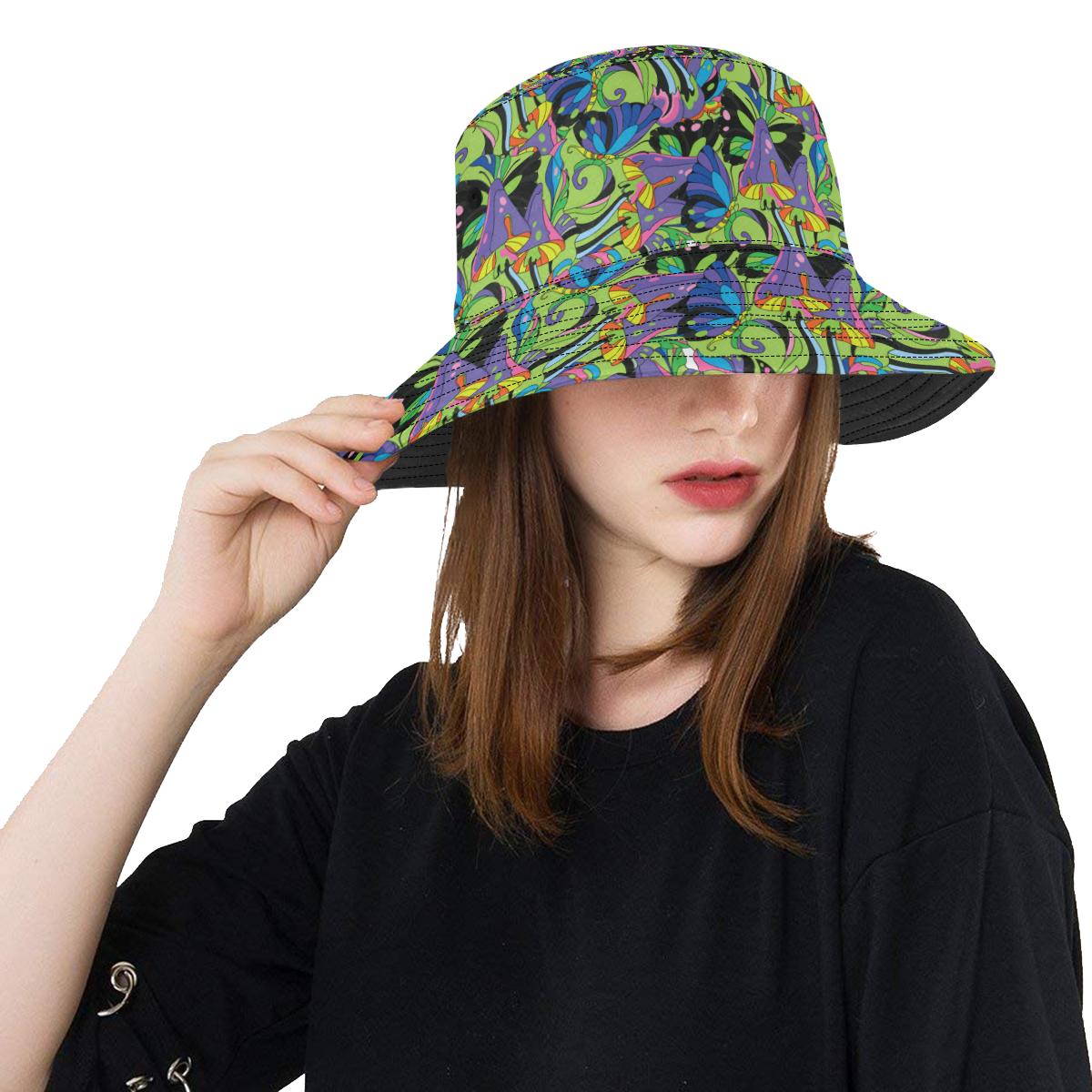 Psychedelic Trippy Mushroom Themed Unisex Bucket Hat