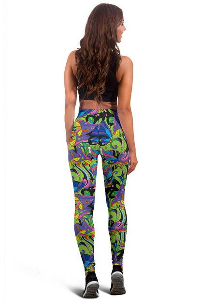 Psychedelic Trippy Mushroom Themed Women Leggings