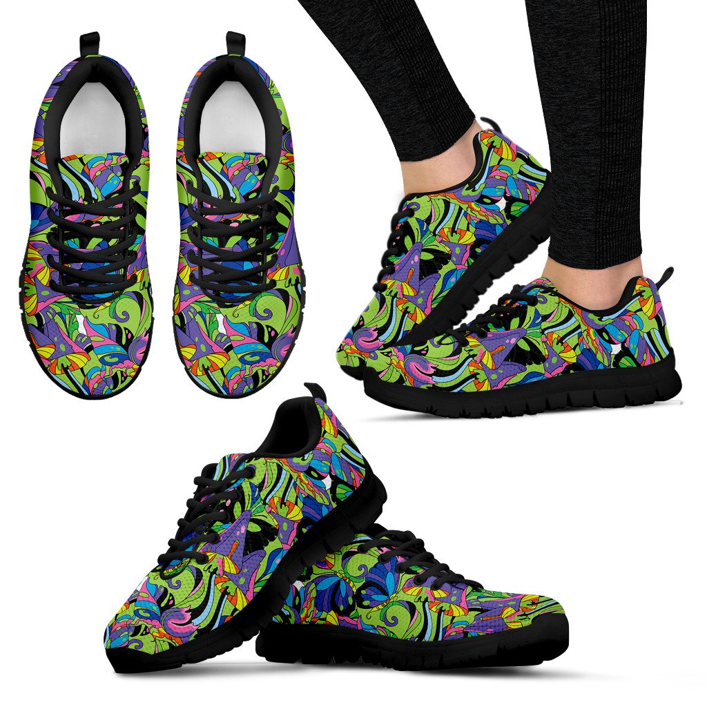 Psychedelic Trippy Mushroom Themed Women Sneakers Shoes