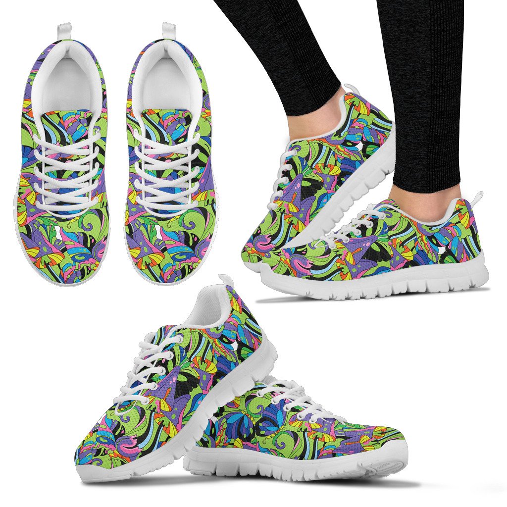 Psychedelic Trippy Mushroom Themed Women Sneakers Shoes