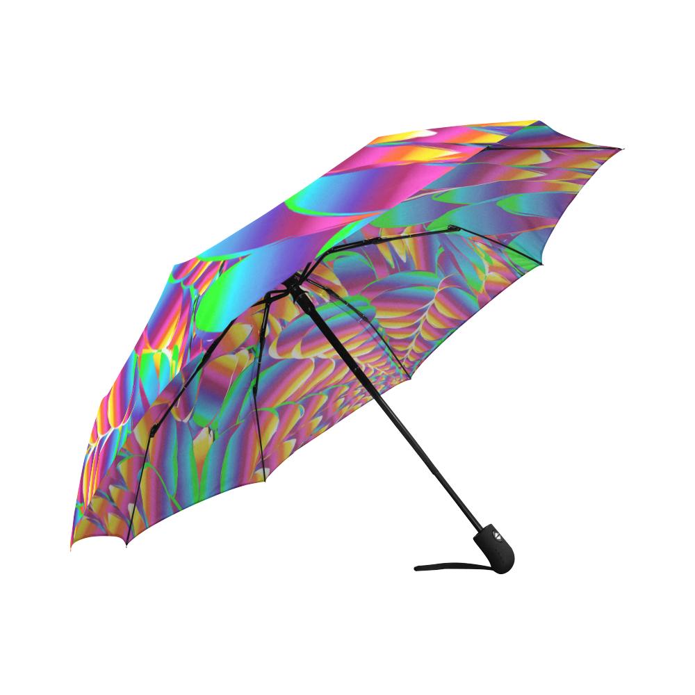Psychedelic Trippy Pattern Automatic Foldable Umbrella