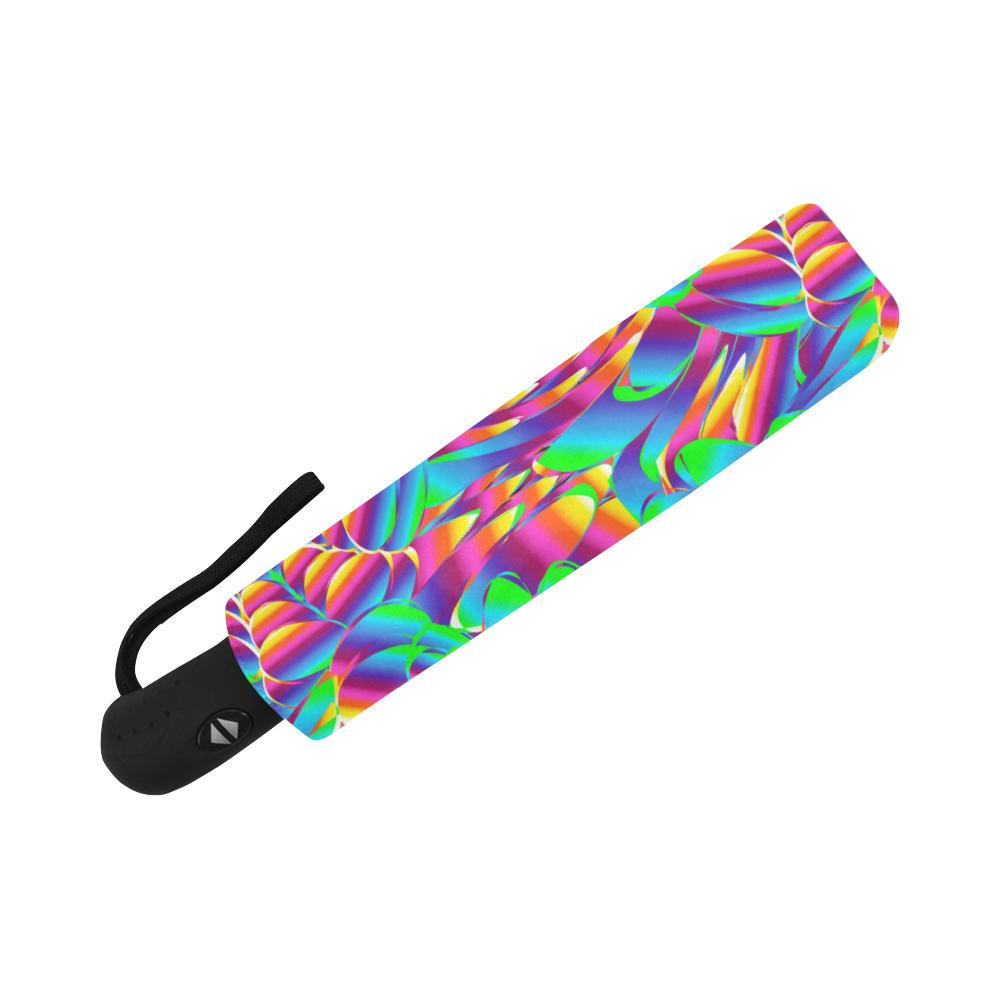 Psychedelic Trippy Pattern Automatic Foldable Umbrella