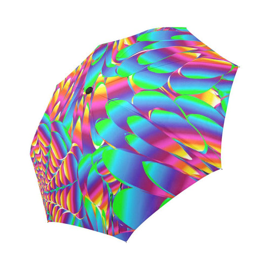 Psychedelic Trippy Pattern Automatic Foldable Umbrella