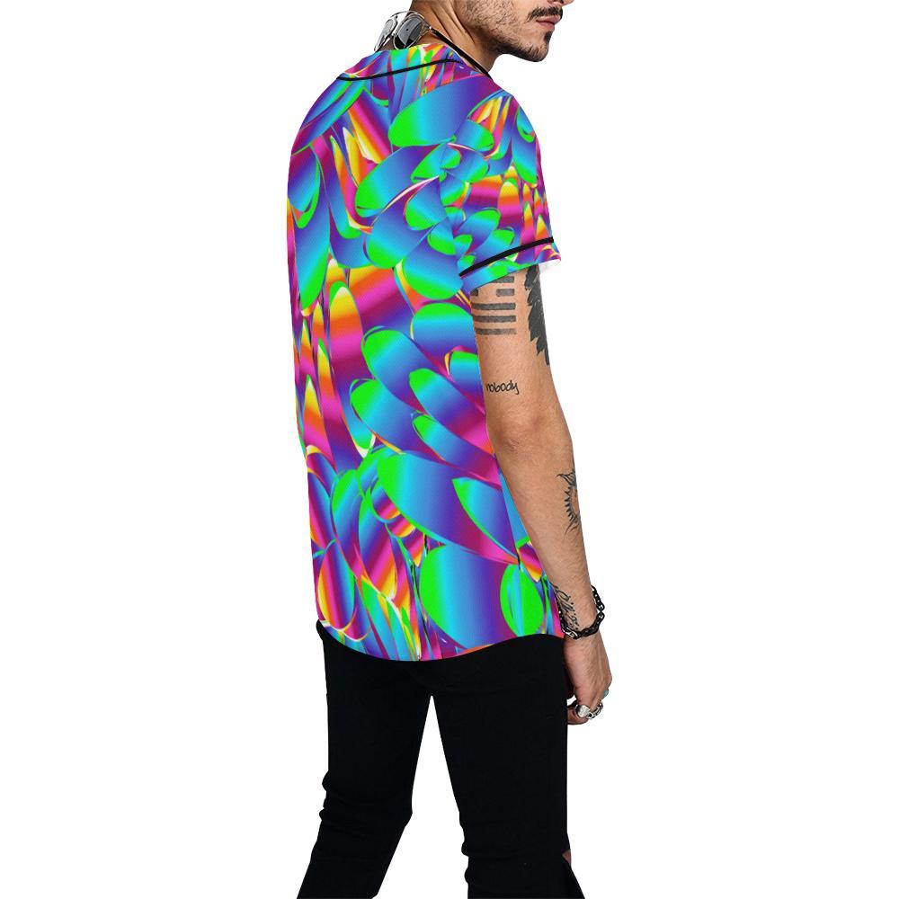 Psychedelic Trippy Pattern Baseball Jersey-JTAMIGO.COM
