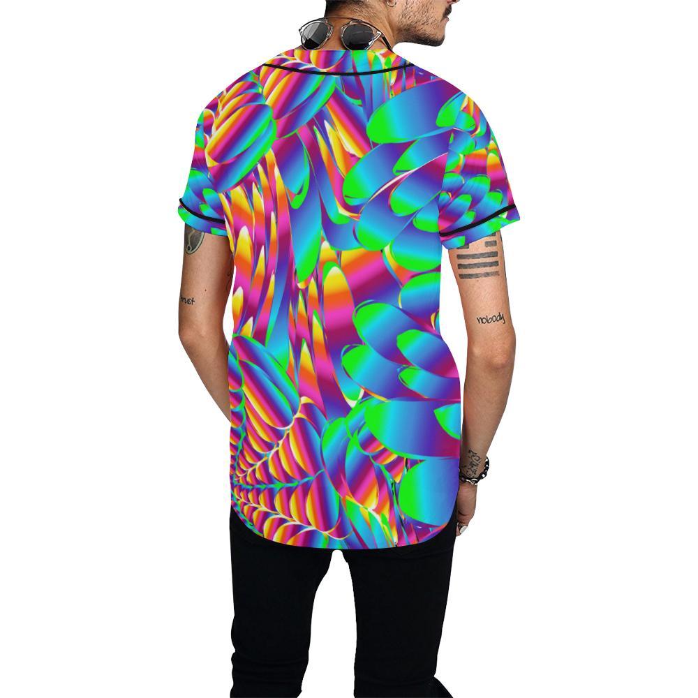 Psychedelic Trippy Pattern Baseball Jersey-JTAMIGO.COM