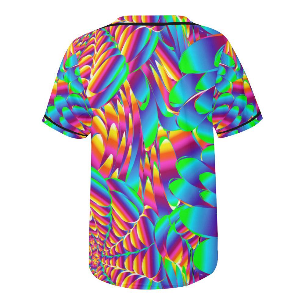 Psychedelic Trippy Pattern Baseball Jersey-JTAMIGO.COM