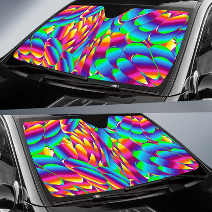 Psychedelic Trippy Pattern Car Sun Shade For Windshield