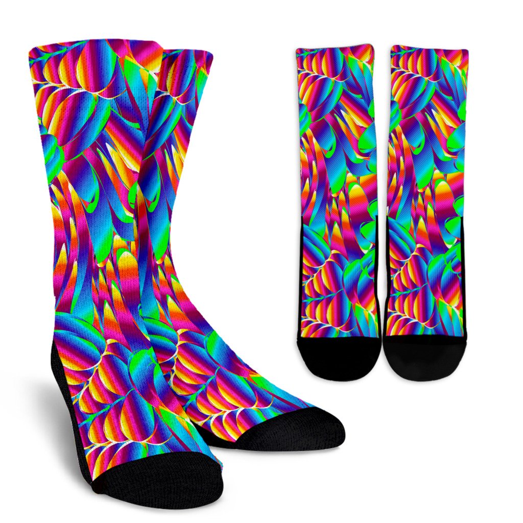 Psychedelic Trippy Pattern Crew Socks