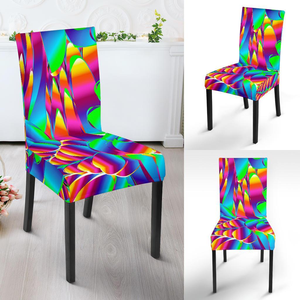 Psychedelic Trippy Pattern Dining Chair Slipcover-JTAMIGO.COM
