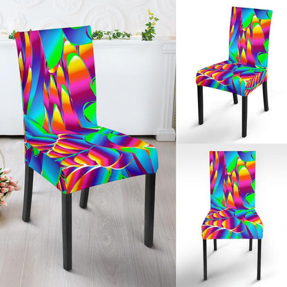 Psychedelic Trippy Pattern Dining Chair Slipcover-JTAMIGO.COM