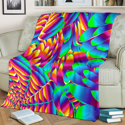 Psychedelic Trippy Pattern Fleece Blanket
