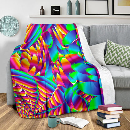 Psychedelic Trippy Pattern Fleece Blanket